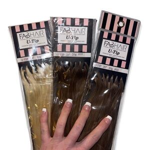 FABHAIR U-Tip Premium Hair Extensions Premium Remy Human Hair NWT